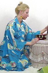 японское шелковое летнее кимоно, 1960-е гг.