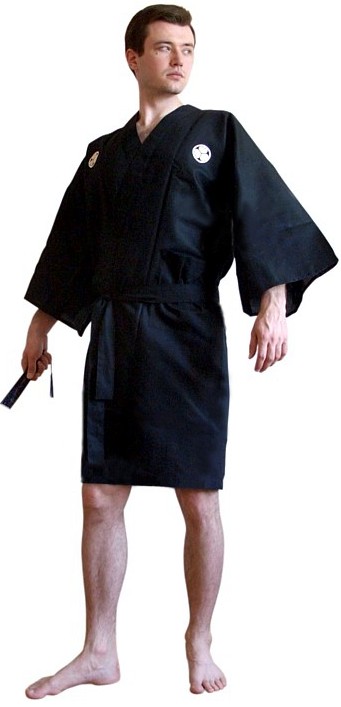 японское короткое мужское кимоно для хакама
