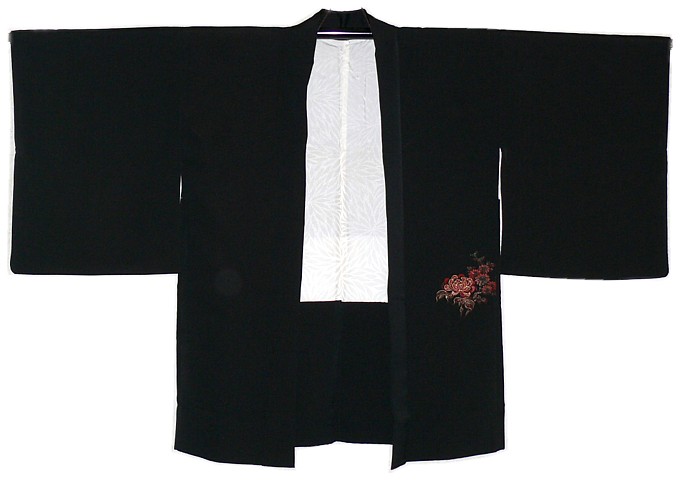 японский женский  шелковый жакет- хаори с авторским рисунком, 1950-е гг.