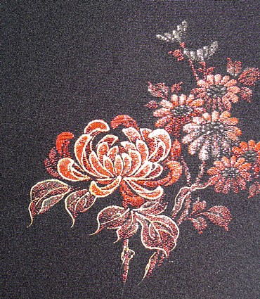 японский авторский рисунок на  женском хаори