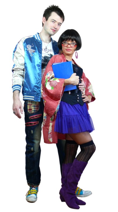 хаори в сочетании с современной одеждой