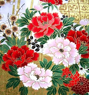 рисунок ткани японского женского кимоно
